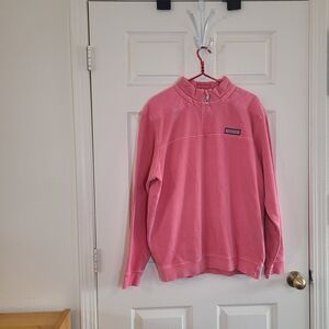 Vineyard Vines Men's Pink Half-Zip Pullover Sweater